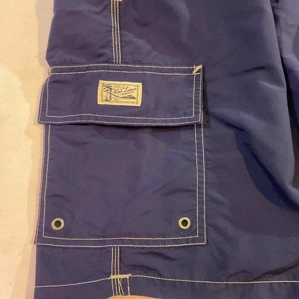 Polo Ralph Lauren Mens Swim Trunks Shorts Navy Cargo Pocket Size XXL